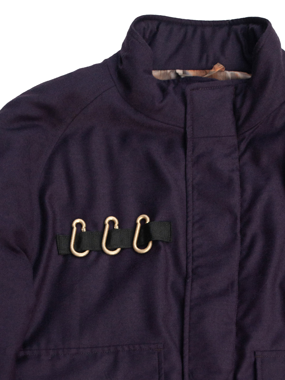 EVEREST BOMBER JACKET IN DARK PURPLE WOOL
