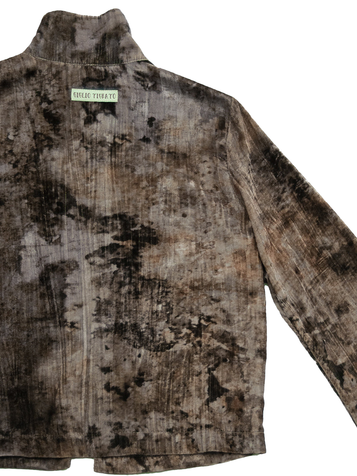 FAROE TOP IN MELANGE VELVET WHITE CLOSE-UP