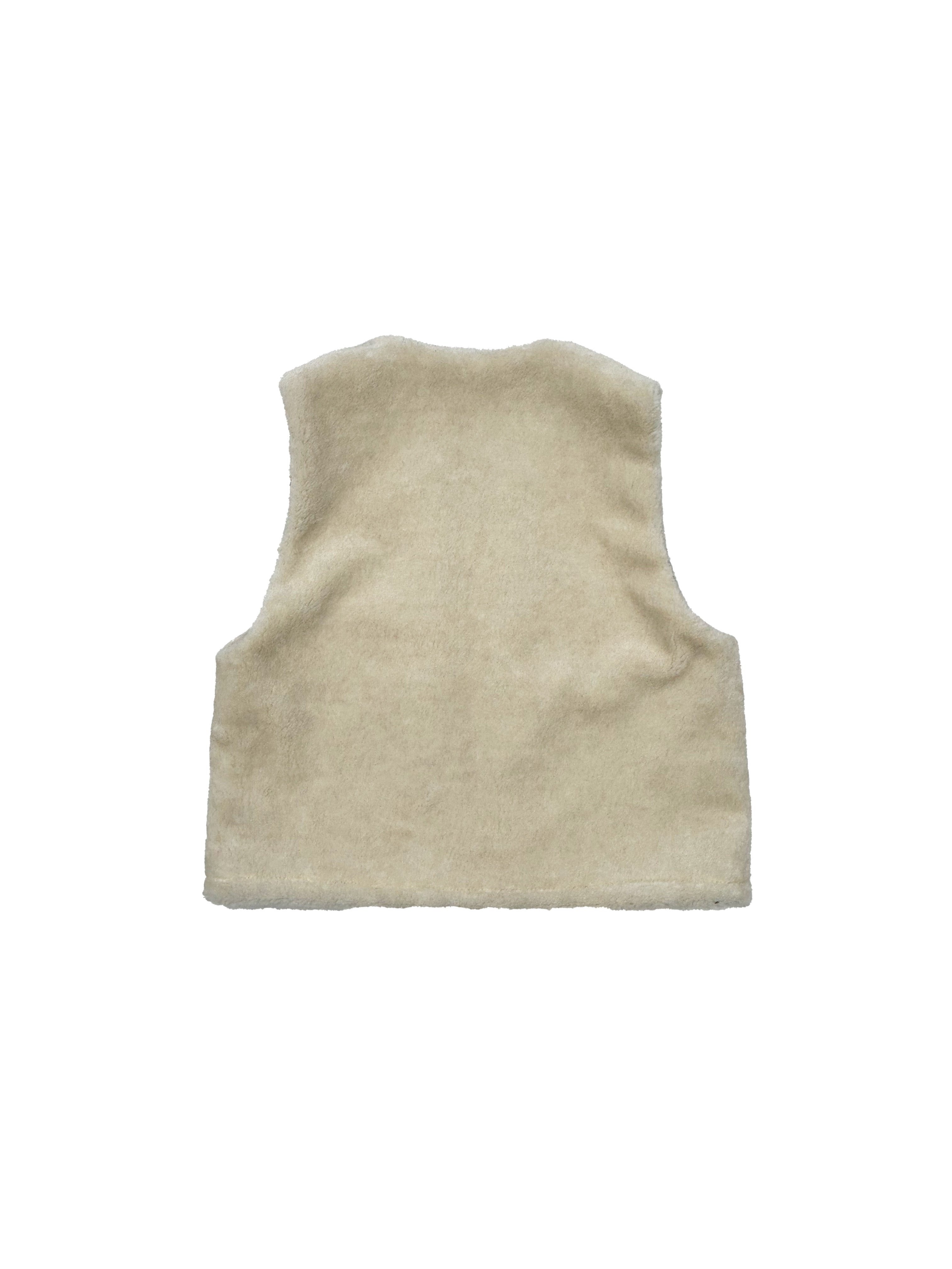 Fuffy Double-face Vest in Brown Wool and Shearling