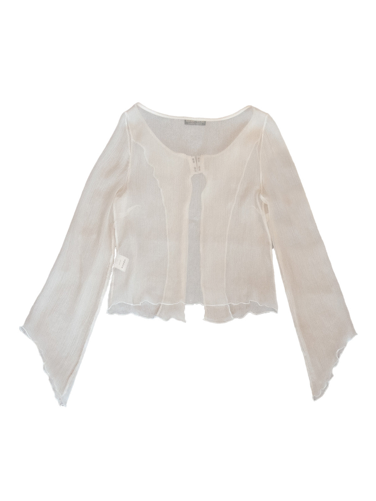 LINOSA TOP IN WHITE CRINKLE CHIFFON