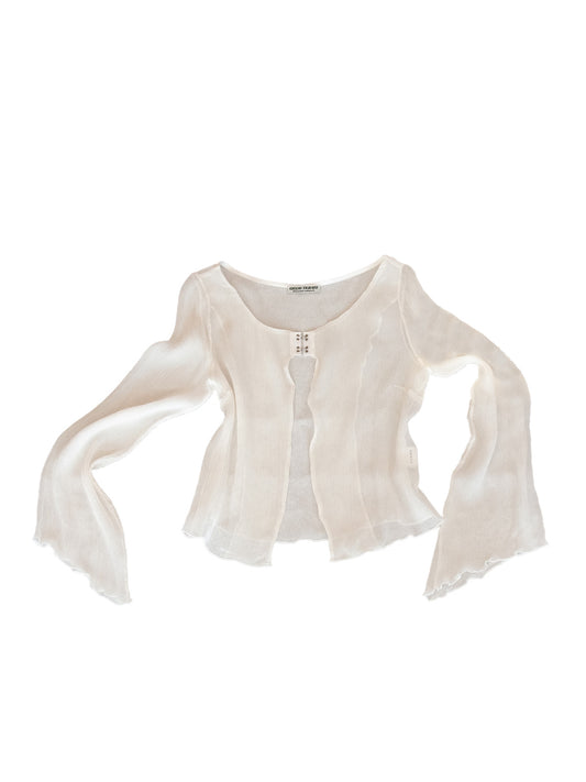 LINOSA TOP IN WHITE CRINKLE CHIFFON