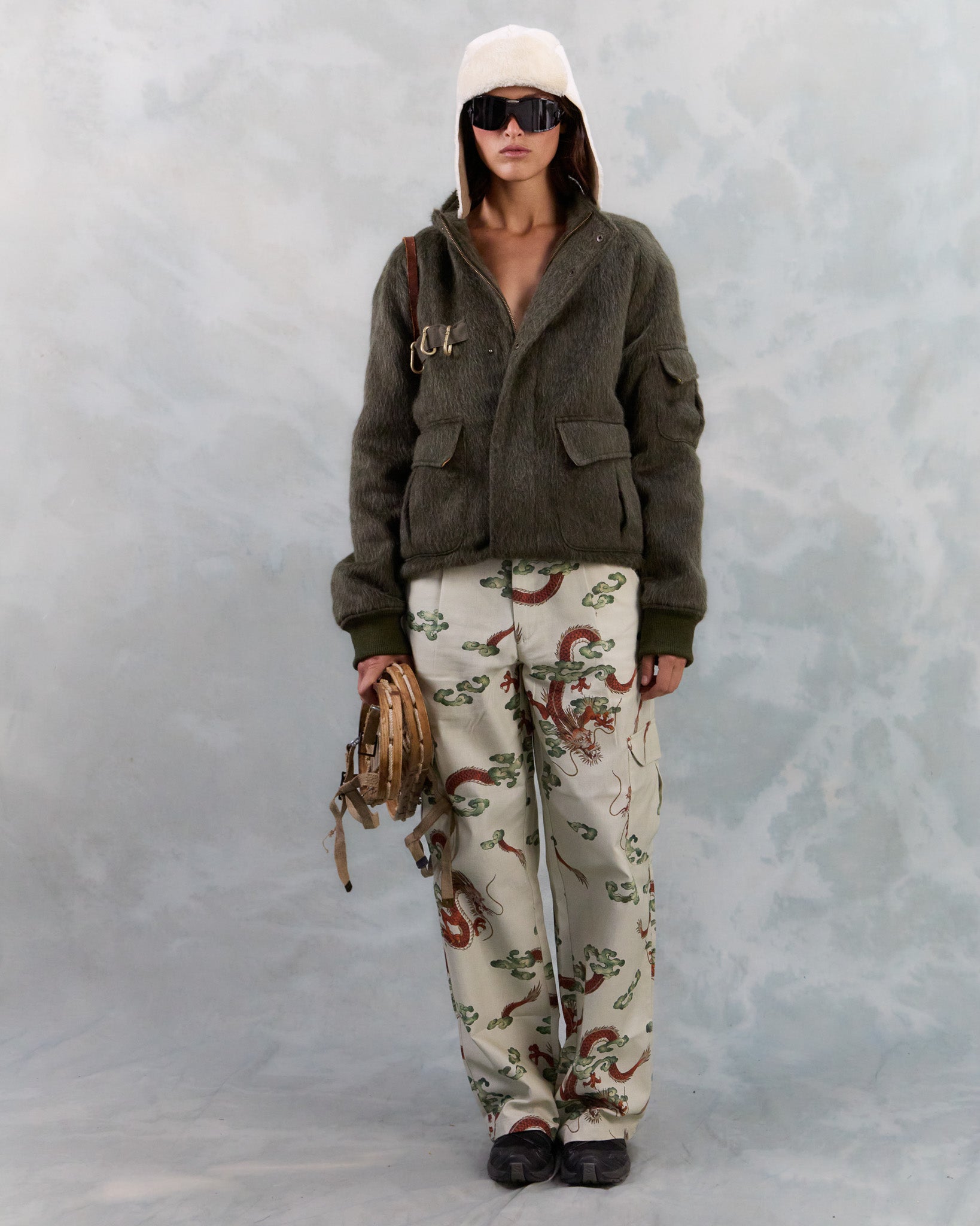 MICHIGAN TROUSERS IN DRAGON PRINTED COTTON