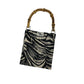 Bamboo Bag, front view, double face, unique, luxury textiles, animal print