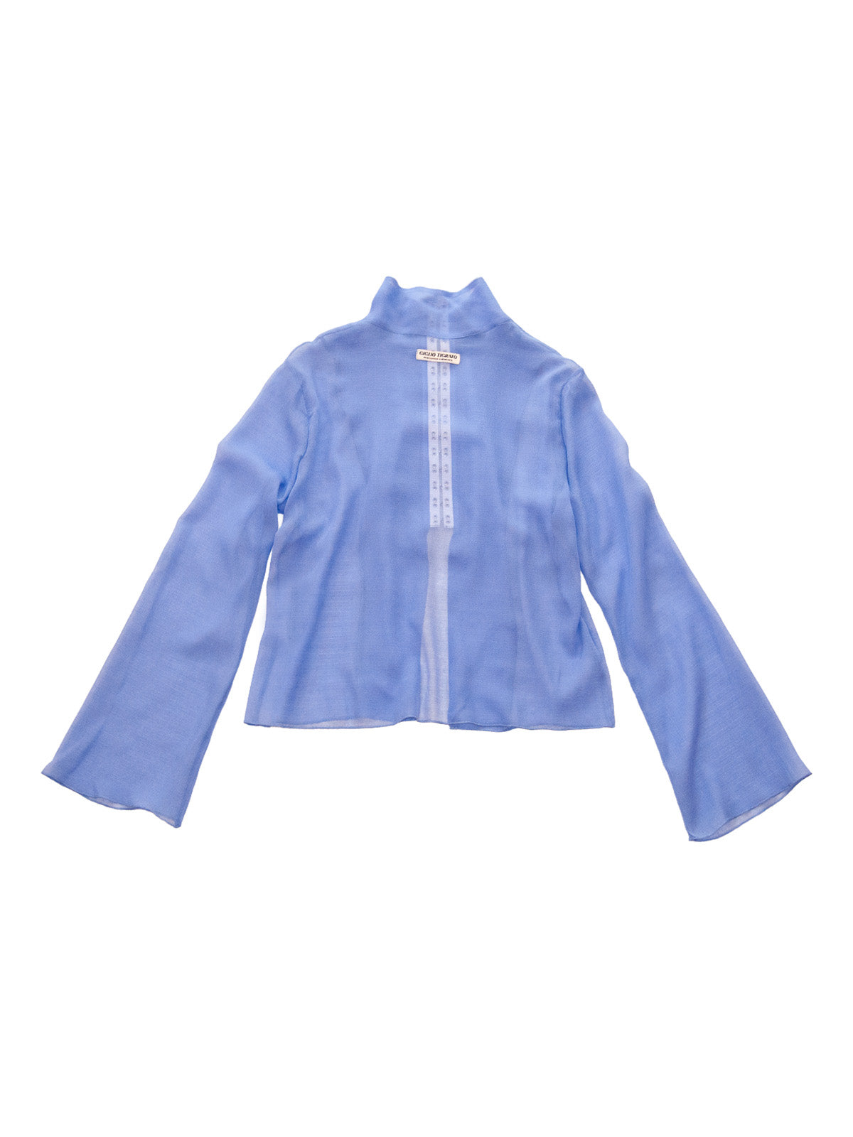 FAROE TOP IN CERULEAN CRINKLE CHIFFON