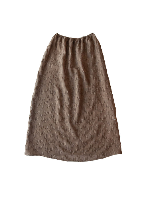 EIVISSA SKIRT IN TRANSPARENT BROWN SPOTTED SILK