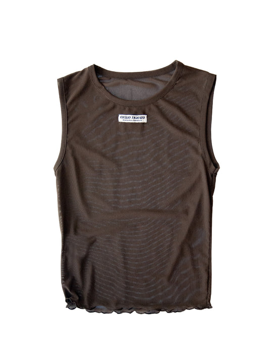 MAUI TOP IN BROWN MESH