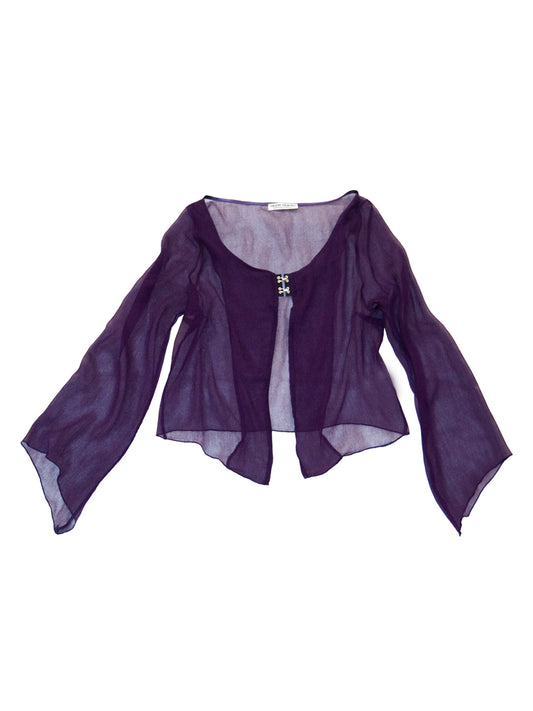 LINOSA TOP IN PURPLE CRINKLE CHIFFON