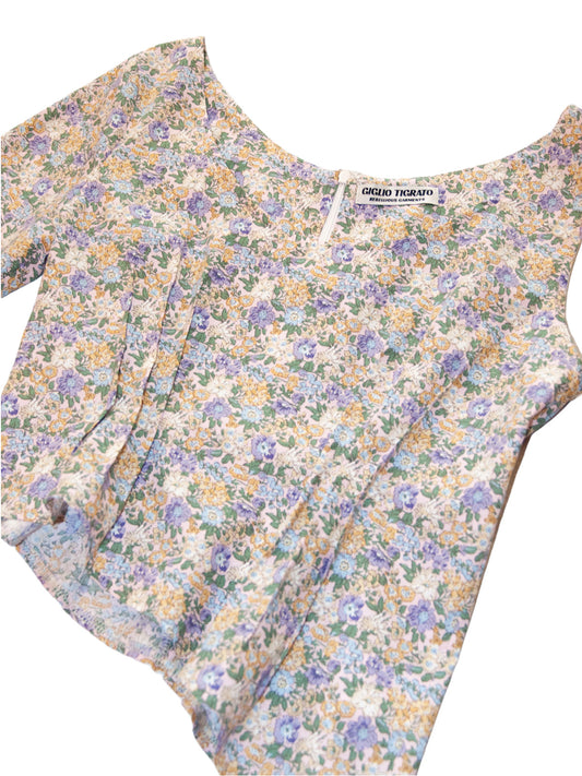 SICILIA TOP IN BLOOMY PURPLE COTTON