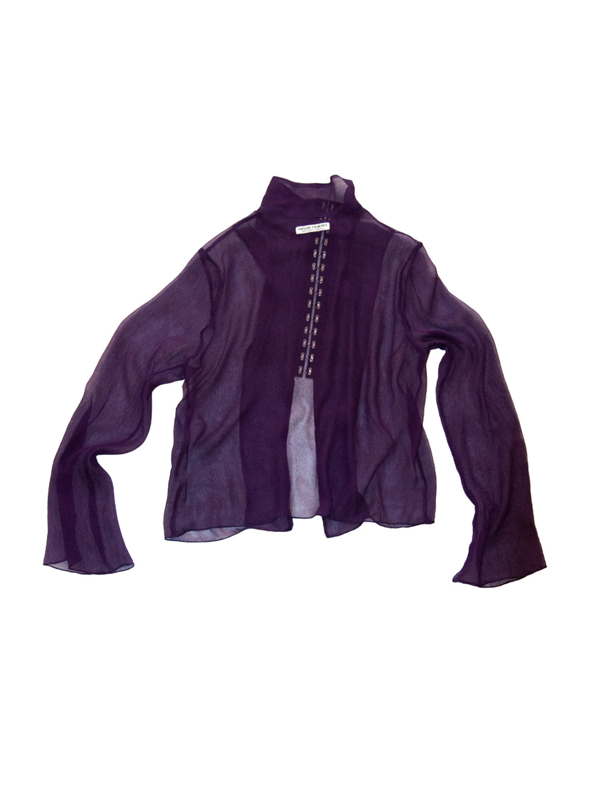 FAROE TOP IN PURPLE CRINKLE CHIFFON