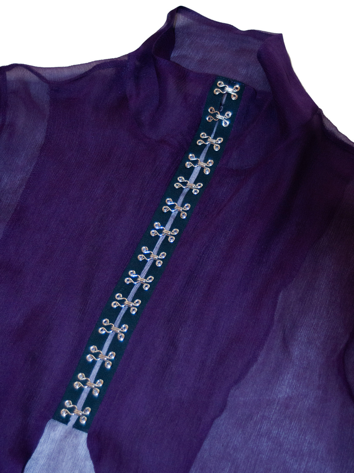 FAROE TOP IN PURPLE CRINKLE CHIFFON