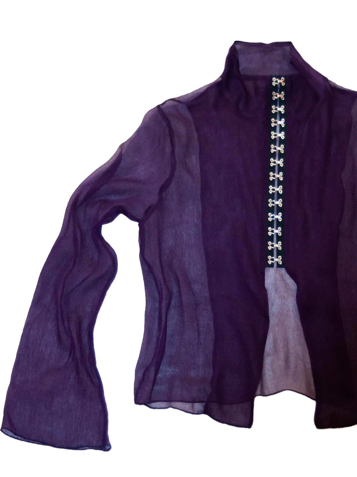 FAROE TOP IN PURPLE CRINKLE CHIFFON