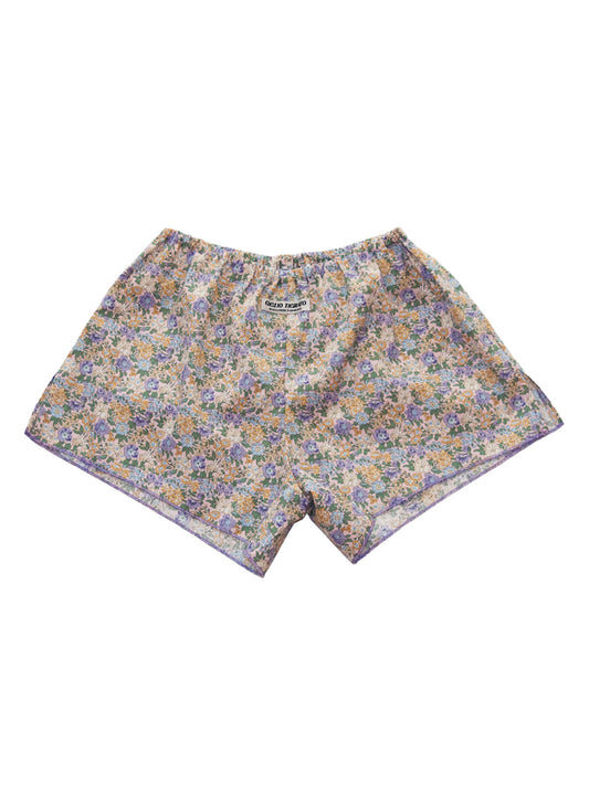 SAMOA BOXY SHORTS IN PURPLE BLOOMY COTTON