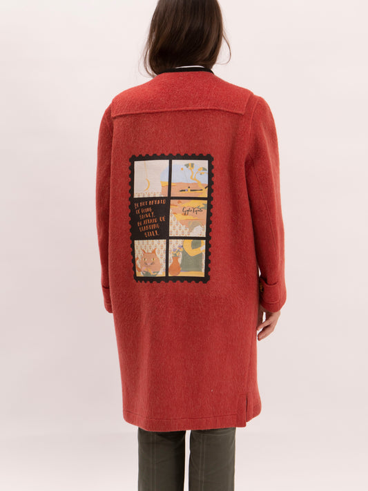Vintage Red Wool Coat w/ The Harmony Stamp