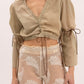 Liana Top in Kaki Cotton Gauze