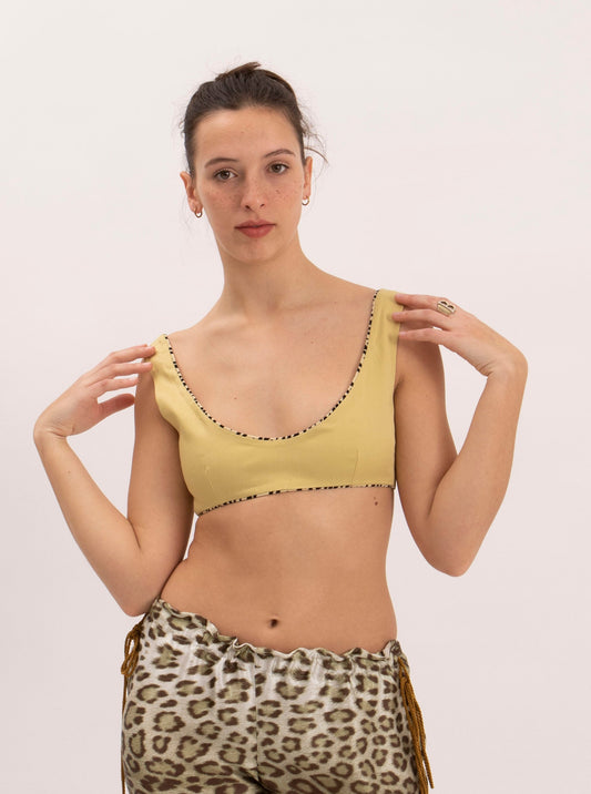 Noha Bralette in Yellow Cotton