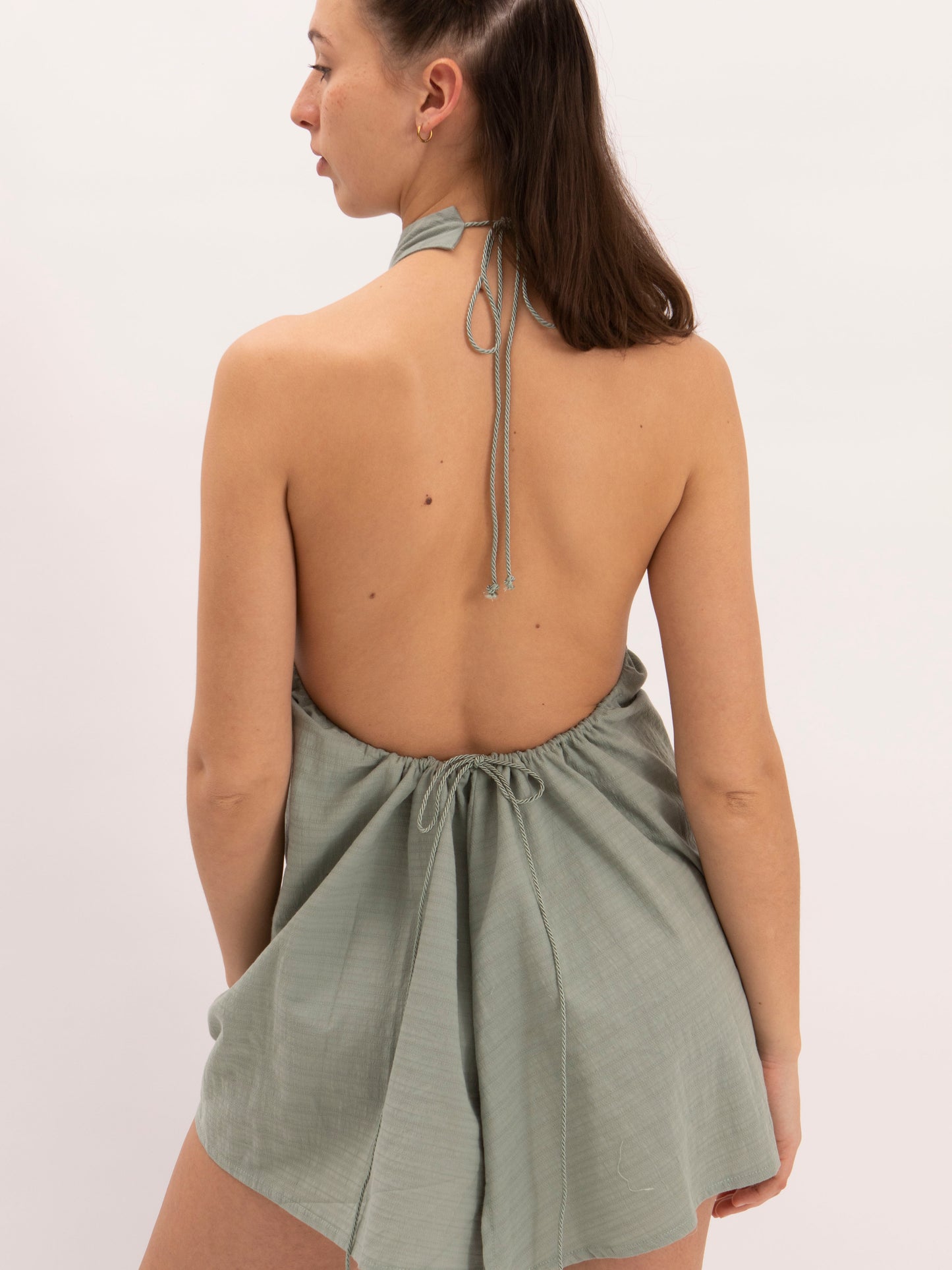 Miso Dress in Sage Green Cotton