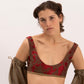 Bralette, front view, double-face, corset, luxury textiles