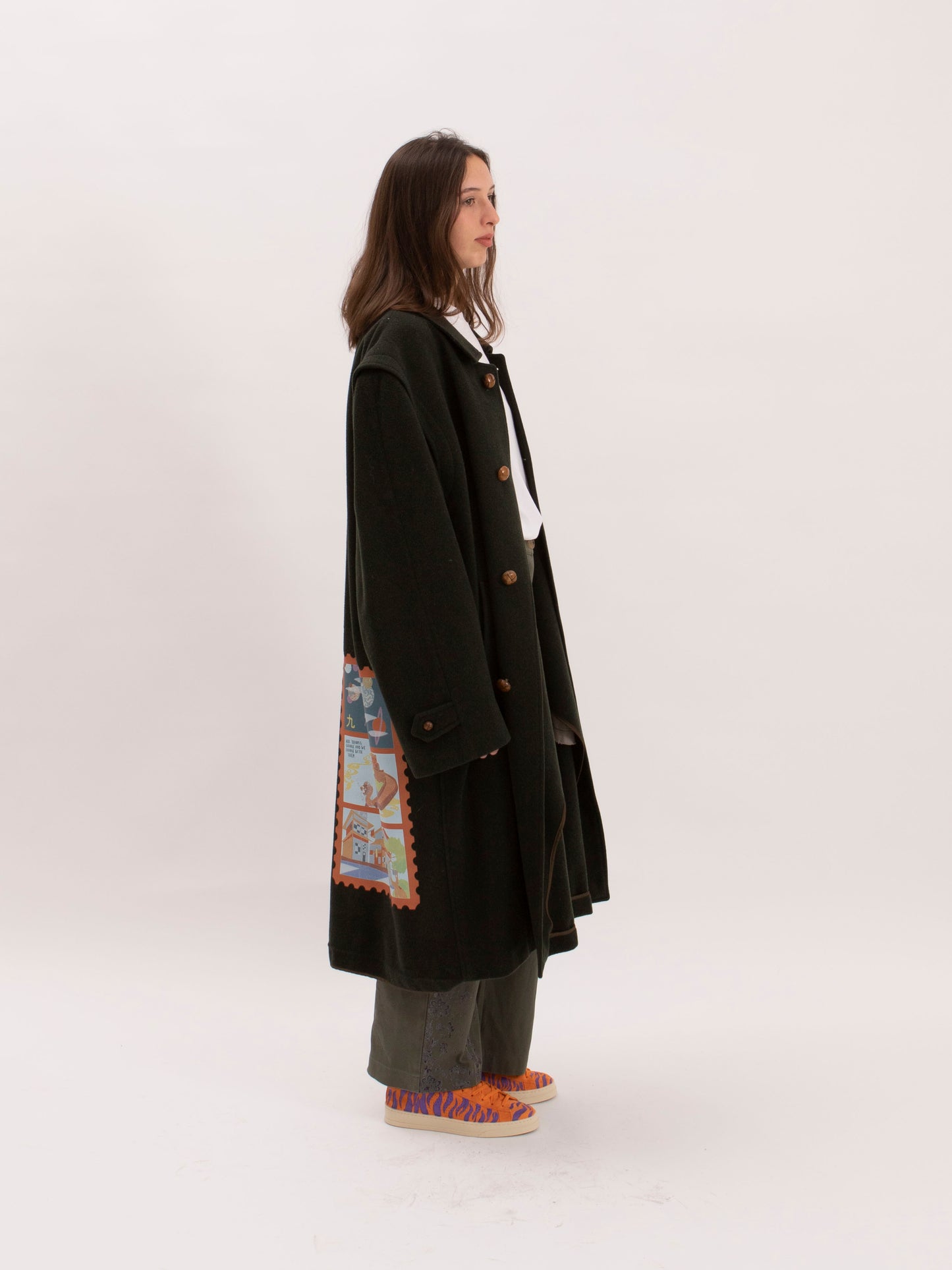 Vintage Green Wool Coat w/ The Longevity Stamp