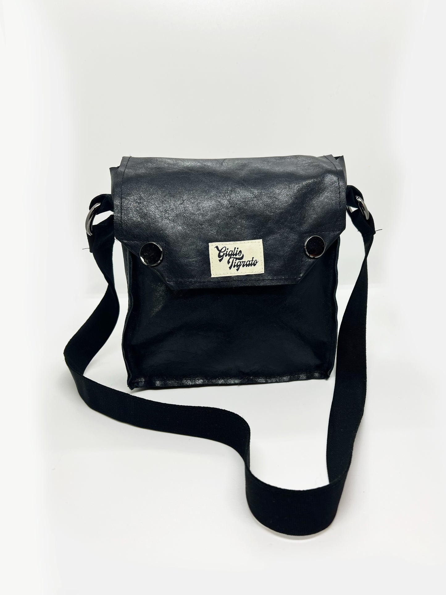 Mini Postman Bag in Black Leather